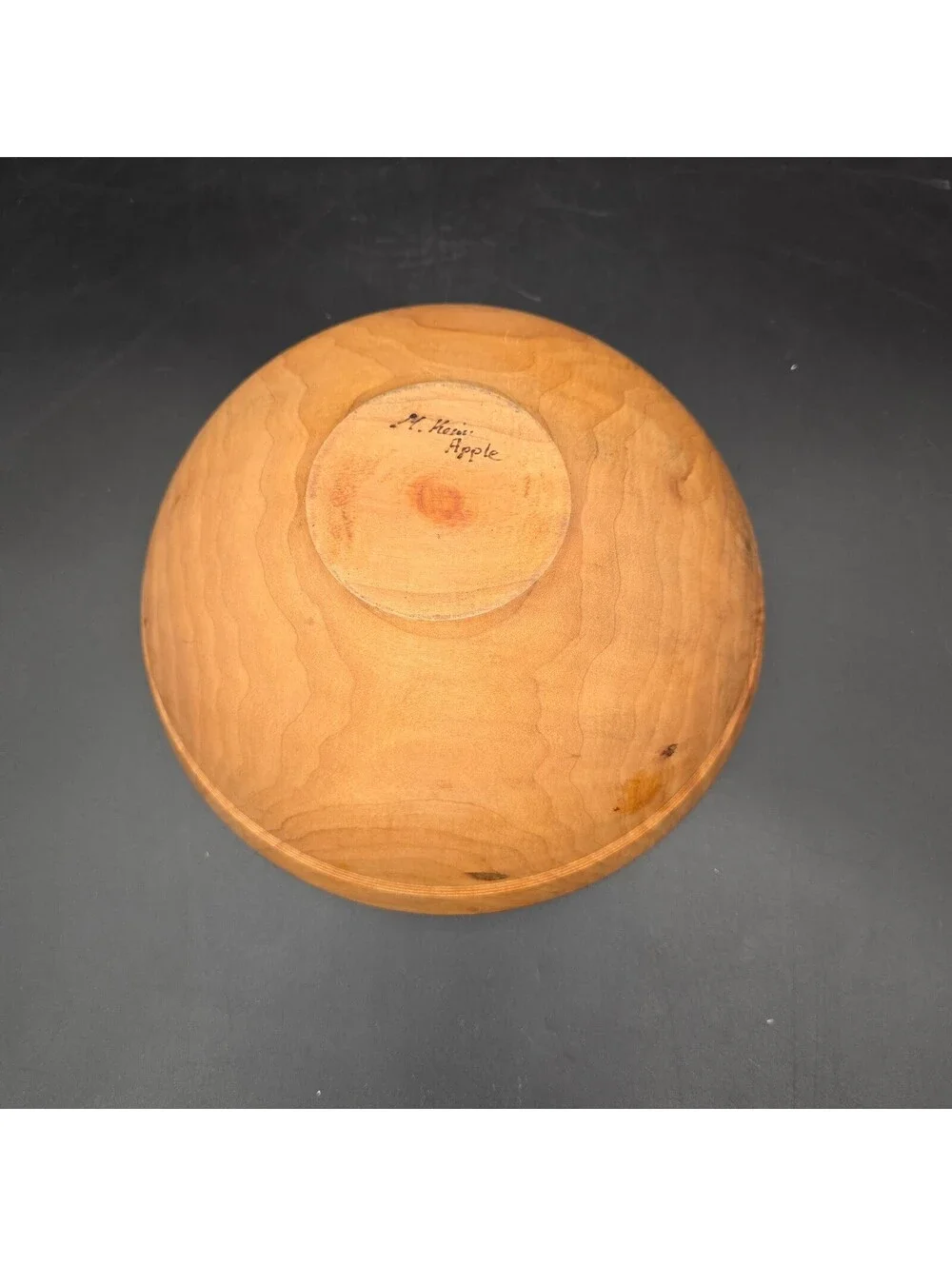 Vintage M. Kesi Hand Turned Apple Wood Bowl 10
